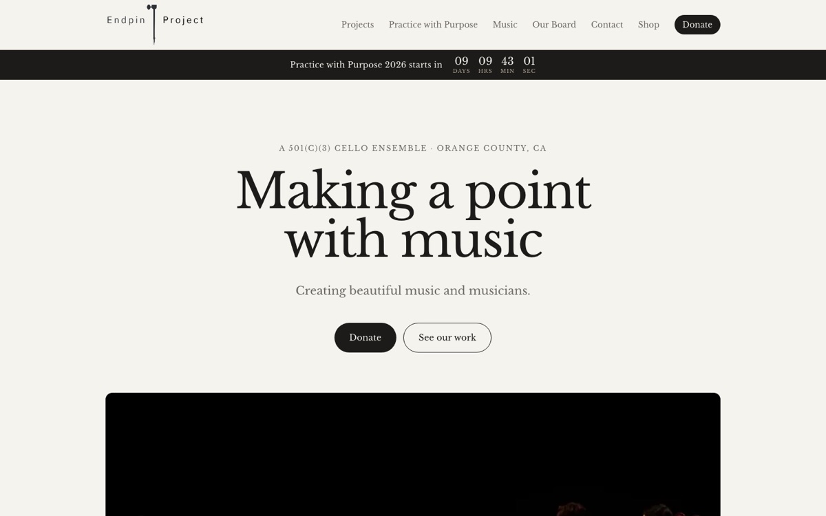 The Endpin Project website